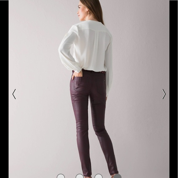 WHBM Mid-Rise Coated Croc Skinny Jeans - Picture 10 of 11